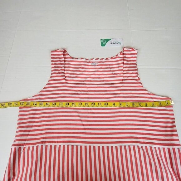 New Lands' End  maxi dress sz 2X 20-22 women plus size red stripes sleeveless - Picture 12 of 13